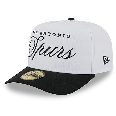Men's New Era White/Black San Antonio Spurs 2025 NBA Draft A-Frame 59FIFTY Fitted Hat