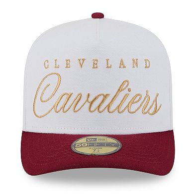 Men's New Era White/Wine Cleveland Cavaliers 2025 NBA Draft A-Frame 59FIFTY Fitted Hat
