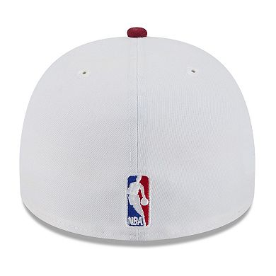 Men's New Era White/Wine Cleveland Cavaliers 2025 NBA Draft A-Frame 59FIFTY Fitted Hat