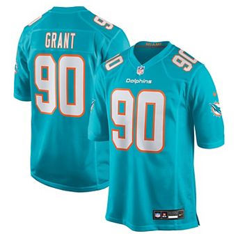 Men's Nike Kenneth Grant Aqua Miami Dolphins 2025 NFL Draft First Round Pick Game Jersey