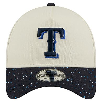 Men's New Era Cream Texas Rangers Speckle A-Frame 9FORTY Adjustable Hat