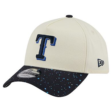 Men's New Era Cream Texas Rangers Speckle A-Frame 9FORTY Adjustable Hat