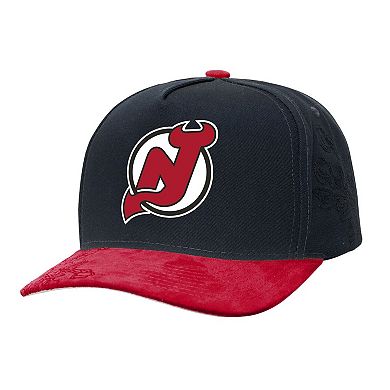Men's Mitchell & Ness Black/Red New Jersey Devils May Flowers Pro Crown Adjustable Hat