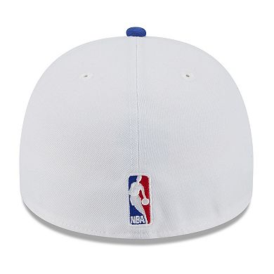 Men's New Era White/Blue Detroit Pistons 2025 NBA Draft A-Frame 59FIFTY Fitted Hat
