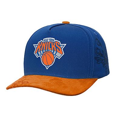 Men's Mitchell & Ness Blue/Orange New York Knicks May Flowers Adjustable Hat