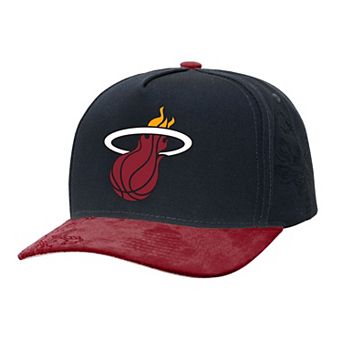 Men's Mitchell & Ness Black/Red Miami Heat May Flowers Adjustable Hat