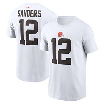 Men's Nike Shedeur Sanders White Cleveland Browns 2025 NFL Draft Name & Number T-Shirt