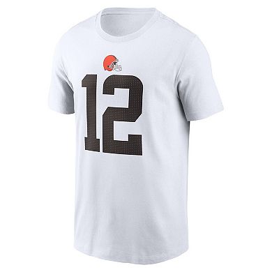 Men's Nike Shedeur Sanders White Cleveland Browns 2025 NFL Draft Name & Number T-Shirt