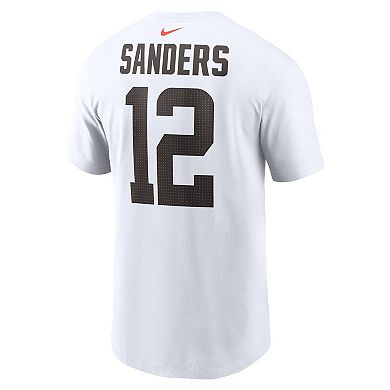 Men's Nike Shedeur Sanders White Cleveland Browns 2025 NFL Draft Name & Number T-Shirt