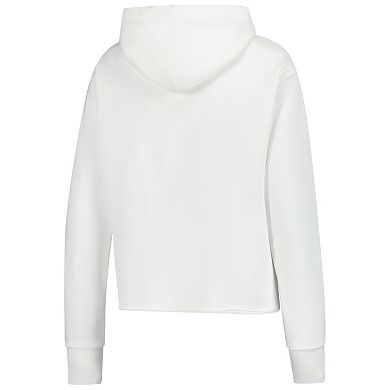 Women's White Team USA Country Flags Cropped Fleece Hoodie