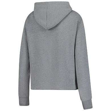 Women's Heather Gray Team USA Country Flags Cropped Fleece Hoodie