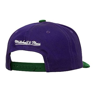 Men's Mitchell & Ness Purple/Green Milwaukee Bucks May Flowers Adjustable Hat