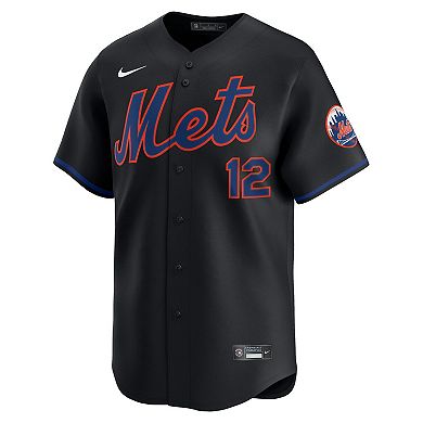Men's Nike Francisco Lindor Black New York Mets Alternate Limited Jersey