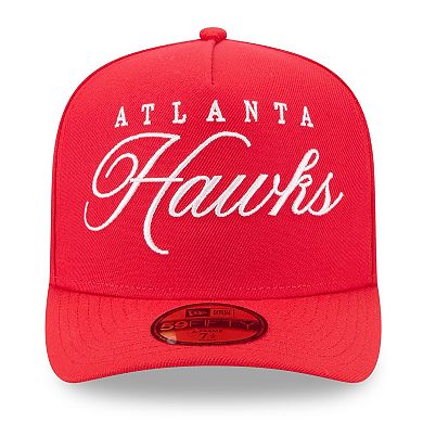 Men's New Era Red Atlanta Hawks 2025 NBA Draft A-Frame 59FIFTY Fitted Hat
