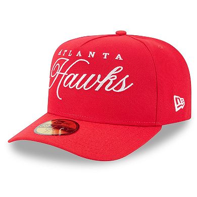Men's New Era Red Atlanta Hawks 2025 NBA Draft A-Frame 59FIFTY Fitted Hat