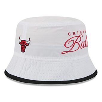 Men's New Era White/Black Chicago Bulls 2025 NBA Draft Nylon Bucket Hat