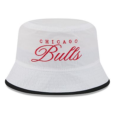 Men's New Era White/Black Chicago Bulls 2025 NBA Draft Nylon Bucket Hat