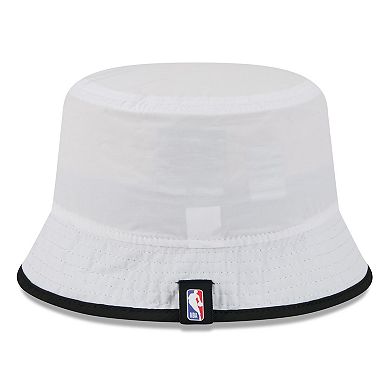 Men's New Era White/Black Miami Heat 2025 NBA Draft Nylon Bucket Hat