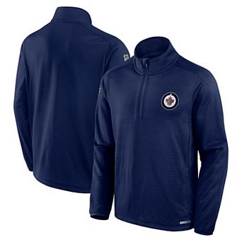 Men's Fanatics Navy Winnipeg Jets Authentic Pro Rink Quarter-Zip Top