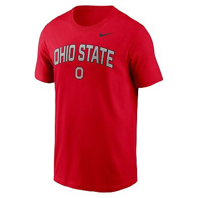 Men's Nike Scarlet Ohio State Buckeyes Primetime Arch Stack T-Shirt