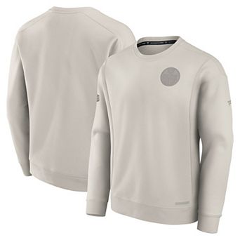 Men's Fanatics Cream Edmonton Oilers Authentic Pro Road Fleece Pullover Sweatshirt