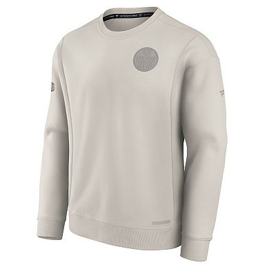 Men's Fanatics Cream Edmonton Oilers Authentic Pro Road Fleece Pullover Sweatshirt