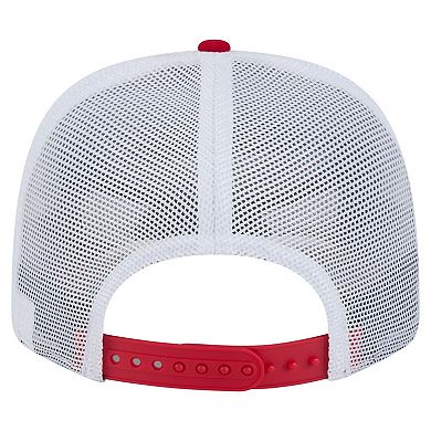 Men's New Era Red/White Carolina Hurricanes Team Patch Basic 9SEVENTY Adjustable Trucker Hat