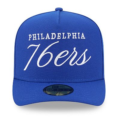 Men's New Era Royal Philadelphia 76ers 2025 NBA Draft A-Frame 59FIFTY Fitted Hat