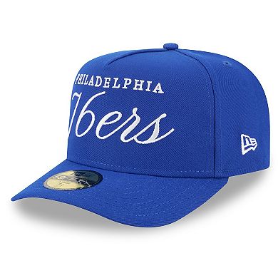 Men's New Era Royal Philadelphia 76ers 2025 NBA Draft A-Frame 59FIFTY Fitted Hat