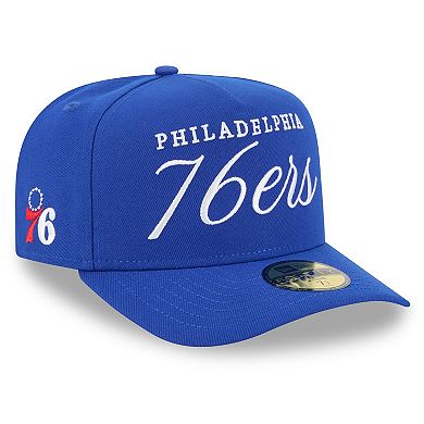 Men's New Era Royal Philadelphia 76ers 2025 NBA Draft A-Frame 59FIFTY Fitted Hat