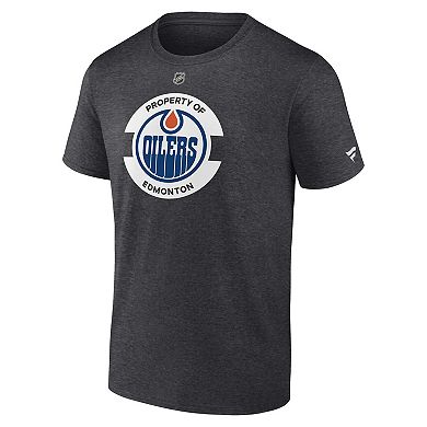 Men's Fanatics Heather Charcoal Edmonton Oilers Authentic Pro Core Secondary T-Shirt