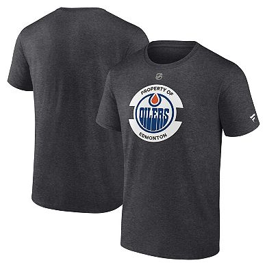 Men's Fanatics Heather Charcoal Edmonton Oilers Authentic Pro Core Secondary T-Shirt