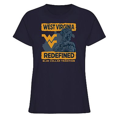 Women's Navy West Virginia Mountaineers Fan T-Shirt