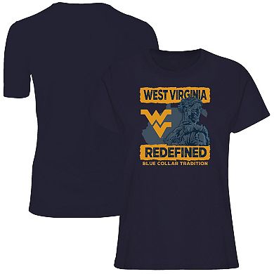 Women's Navy West Virginia Mountaineers Fan T-Shirt
