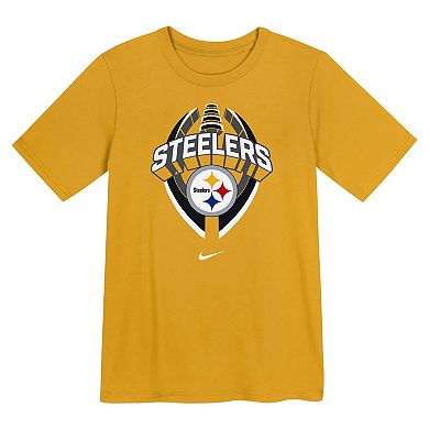 Preschool Nike Gold Pittsburgh Steelers Icon Legend Performance T-Shirt