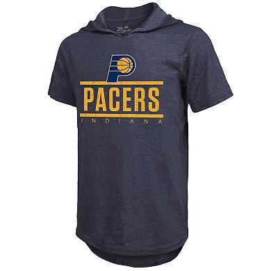 Men's Majestic Threads Navy Indiana Pacers Tri-Blend Hoodie T-Shirt
