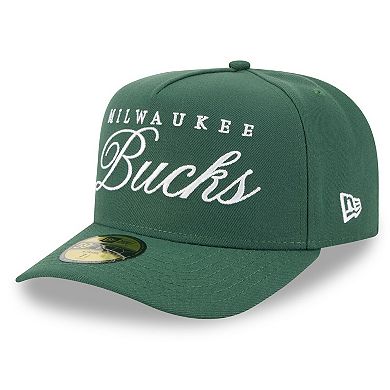 Men's New Era Hunter Green Milwaukee Bucks 2025 NBA Draft A-Frame 59FIFTY Fitted Hat