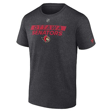 Men's Fanatics Heather Charcoal Ottawa Senators Authentic Pro Core Primary T-Shirt