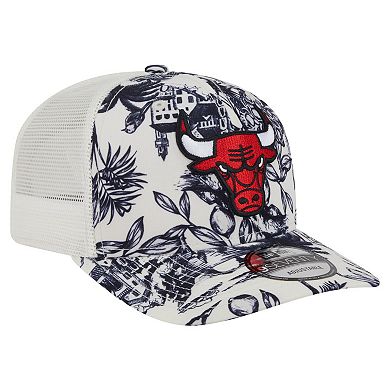 Men's New Era White Chicago Bulls Lemon Tree 9SEVENTY Adjustable Hat