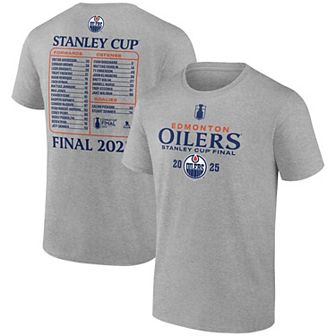 Men's Fanatics Heather Gray Edmonton Oilers 2025 Stanley Cup Final Roster T-Shirt
