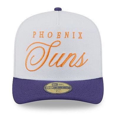 Men's New Era White/Purple Phoenix Suns 2025 NBA Draft A-Frame 59FIFTY Fitted Hat