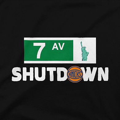 Men's Stadium Essentials Black New York Knicks 7th Avenue Shutdown T-Shirt