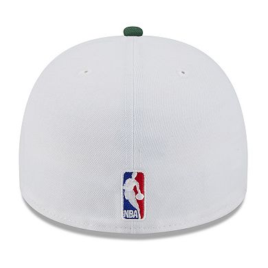 Men's New Era White/Hunter Green Milwaukee Bucks 2025 NBA Draft A-Frame 59FIFTY Fitted Hat