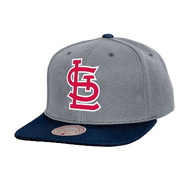 Men's Mitchell & Ness Gray St. Louis Cardinals Cooperstown Collection Basic Flip Snapback Hat