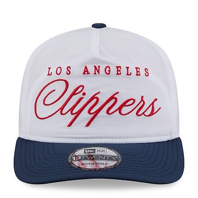 Men's New Era White/Navy LA Clippers 2025 NBA Draft On-Stage Nylon 19TWENTY Adjustable Hat
