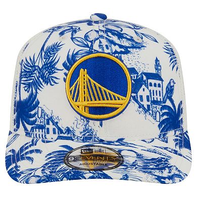 Men's New Era White Golden State Warriors Lemon Tree 9SEVENTY Adjustable Hat