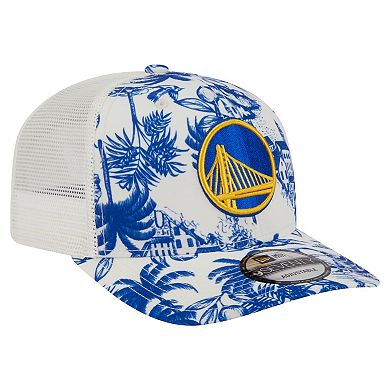 Men's New Era White Golden State Warriors Lemon Tree 9SEVENTY Adjustable Hat