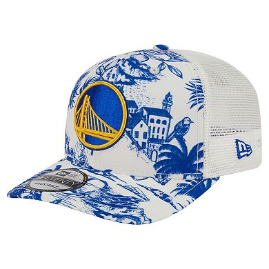 Men's New Era White Golden State Warriors Lemon Tree 9SEVENTY Adjustable Hat
