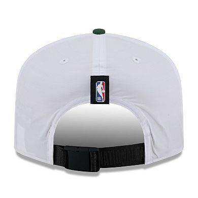 Men's New Era White/Hunter Green Milwaukee Bucks 2025 NBA Draft On-Stage Nylon 19TWENTY Adjustable Hat