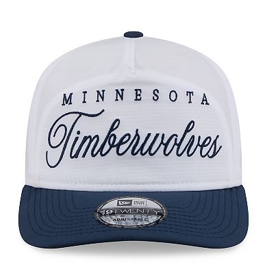 Men's New Era White/Navy Minnesota Timberwolves 2025 NBA Draft On-Stage Nylon 19TWENTY Adjustable Hat